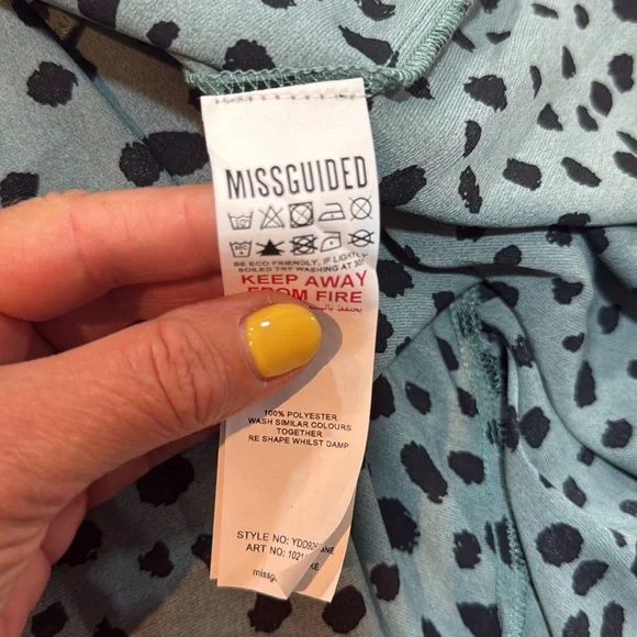 Misguided Women’s Long sleeves leopard print maxi dress Green/black Size Small - Picture 8 of 12